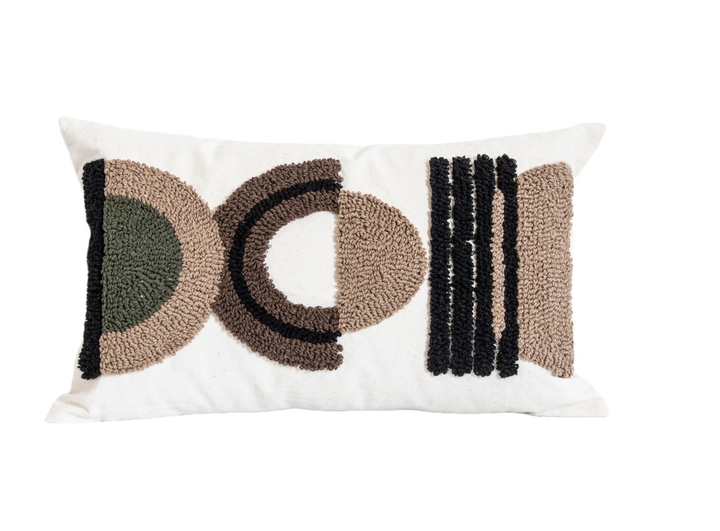 Coussin timeless beige/noir 30x50cm