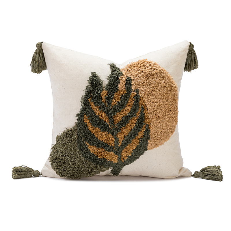 Coussin sofea naturel/ vert