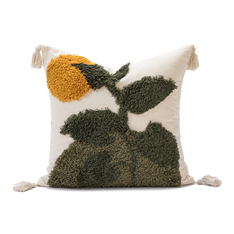 Coussin mao naturel/ vert