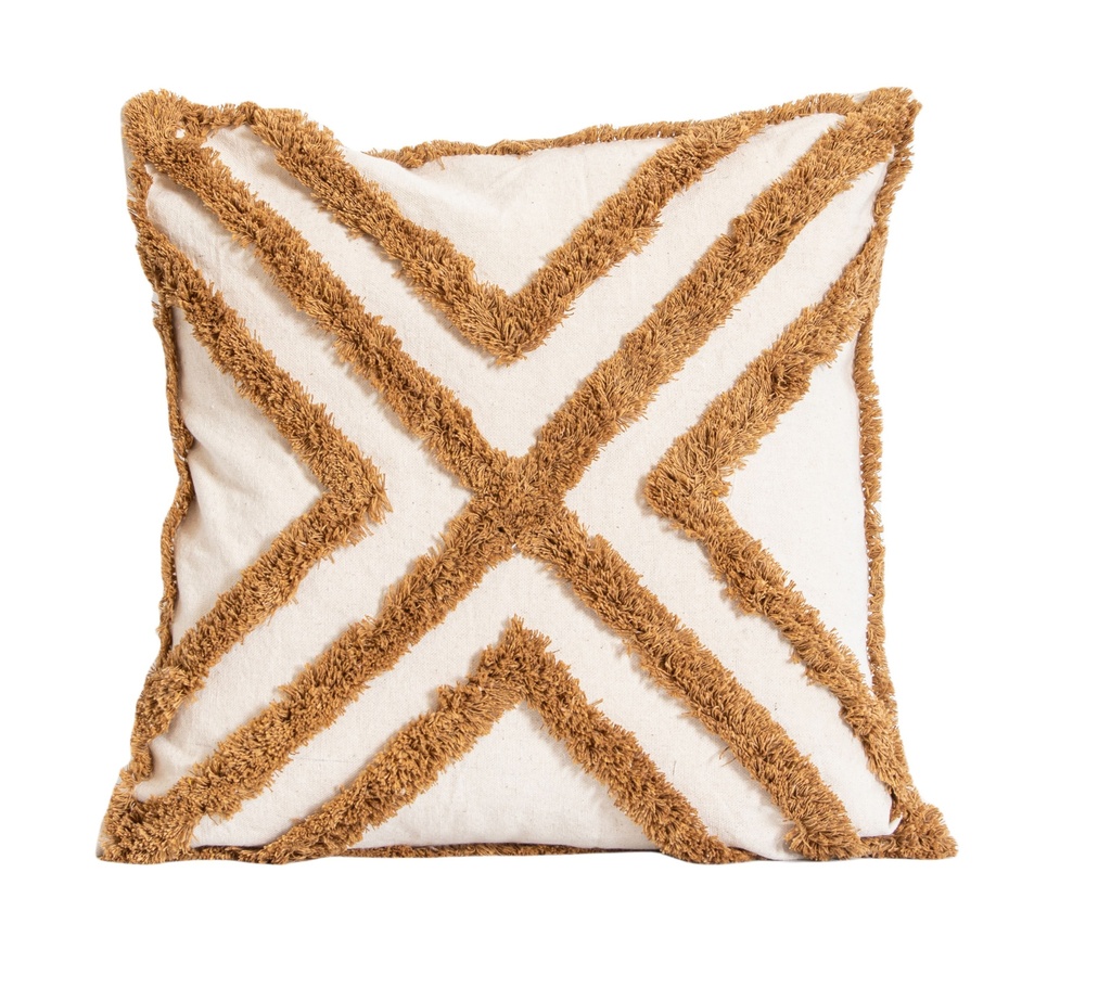 Coussin lignes urbaines beige/marron 45x45cm