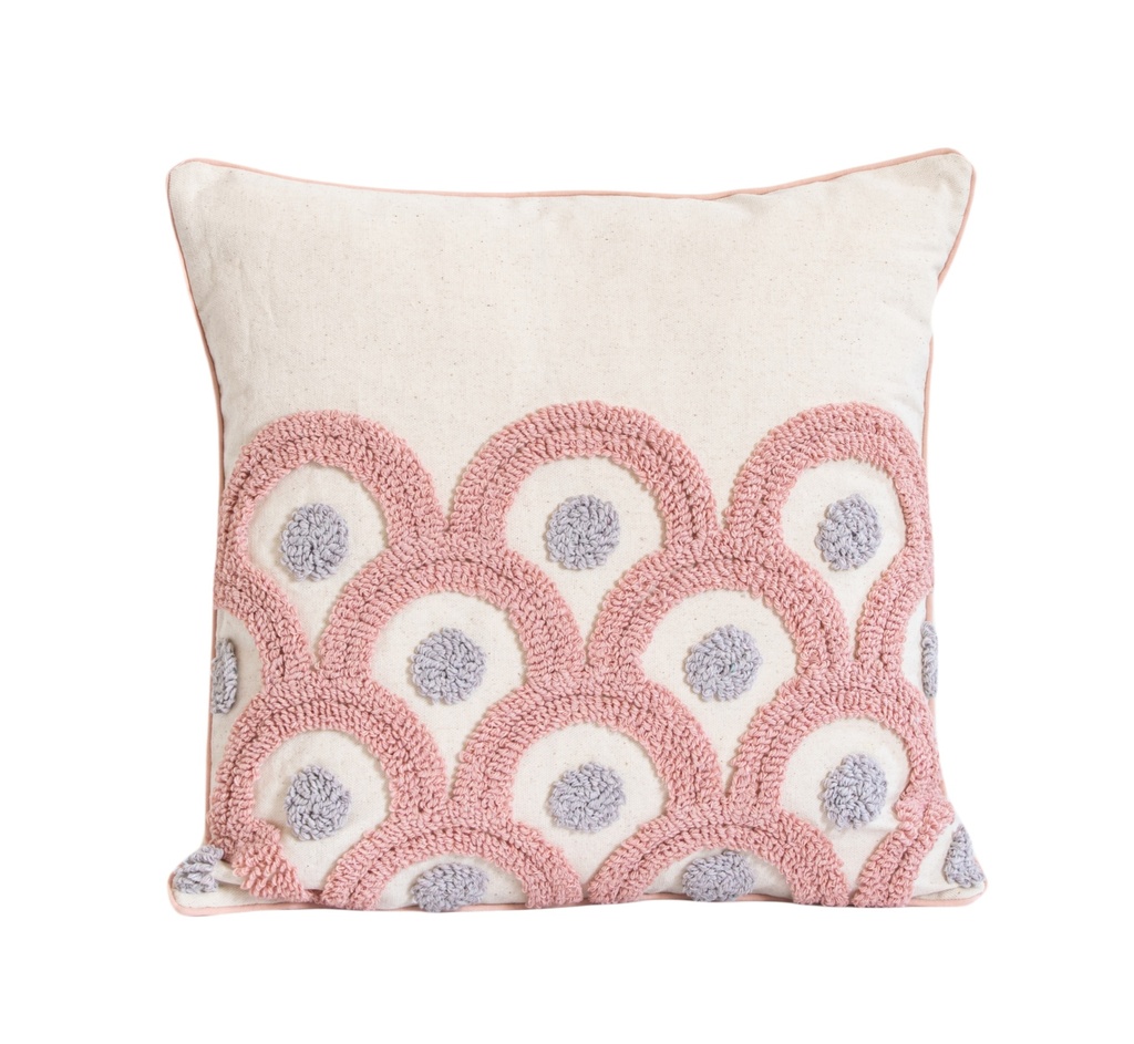 Coussin modern elegance beige/rose 45x45cm