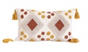 Coussin cozy patterns blanc/marron 30x50cm