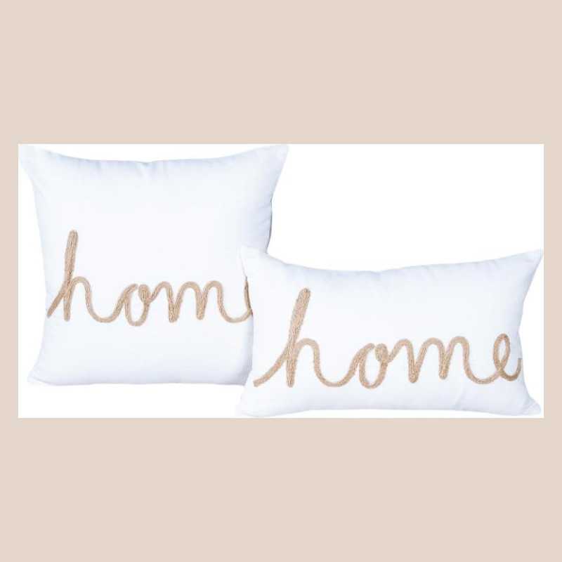 Coussin love naturel/jute