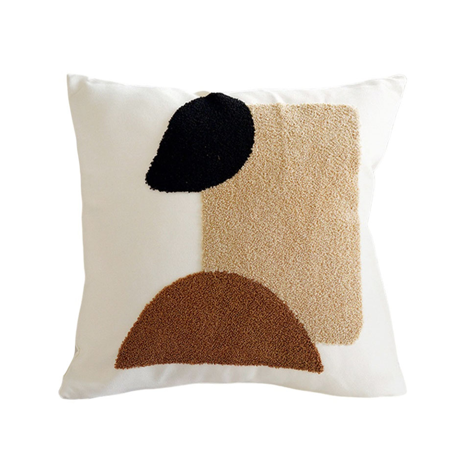 Coussin ivy blanc/marron
