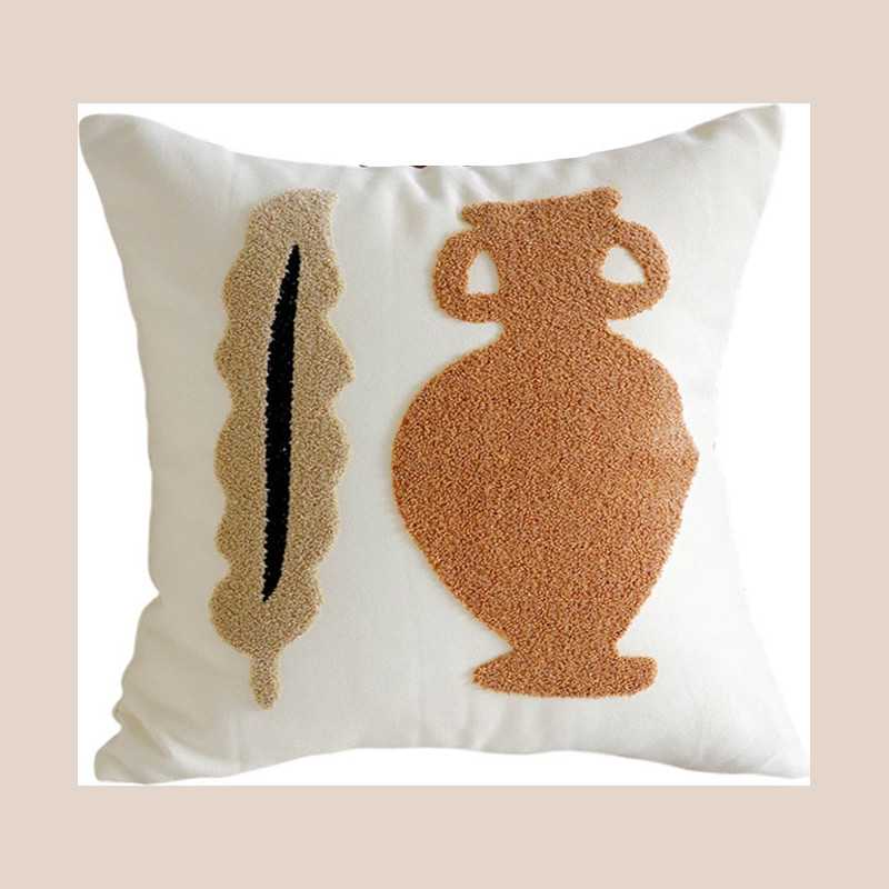 Coussin alba blanc et marron