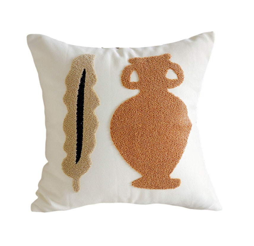 Coussin alba blanc et marron