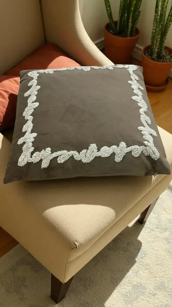 Coussin retro marron