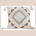 Coussin luxe tuft marron 45x45cm