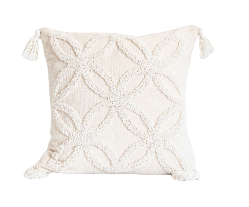 Coussin harmonious tufts blanc 45x45cm