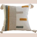 Coussin contemporain texture marron/vert 45x45cm