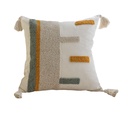 Coussin contemporain texture marron/vert 45x45cm