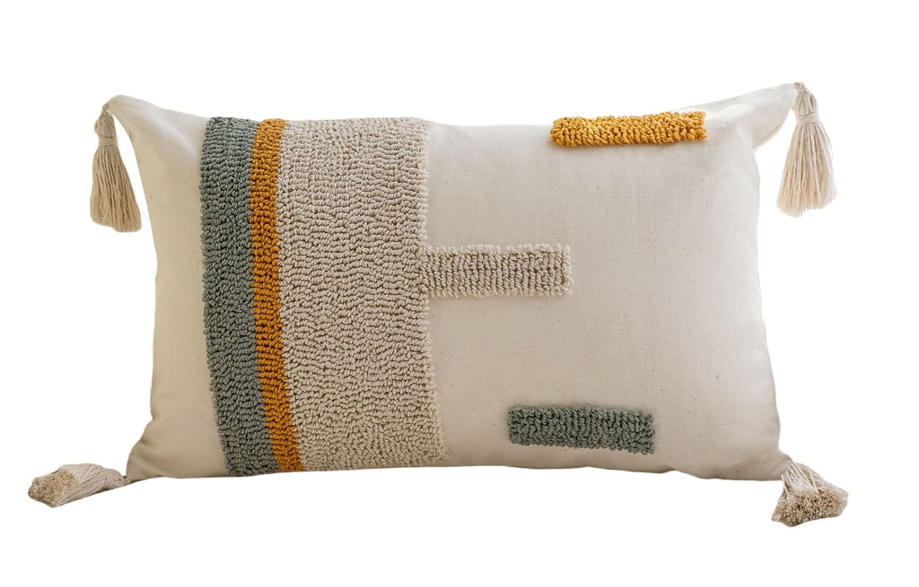 Coussin contemporain texture marron/vert 30x50cm