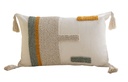 Coussin contemporain texture marron/vert 30x50cm