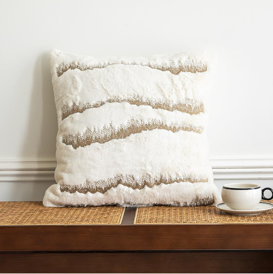 Coussin "contemporain chic" blanc - 45x45 cm 