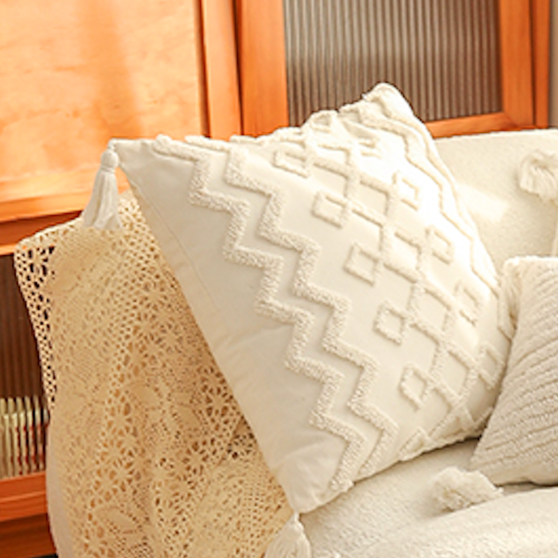 Coussin "rosalia" blanc cassé - 45x45 cm 