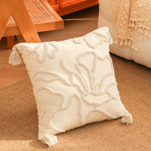 Coussin "sable doré"  blanc cassé - 45x45 cm 
