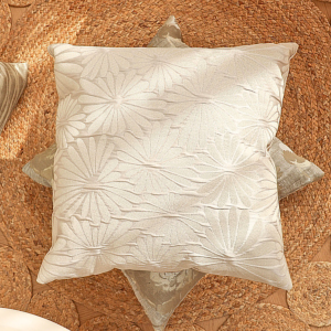 Coussin "velouté nocturne" blanc cassé - 45x45 cm 