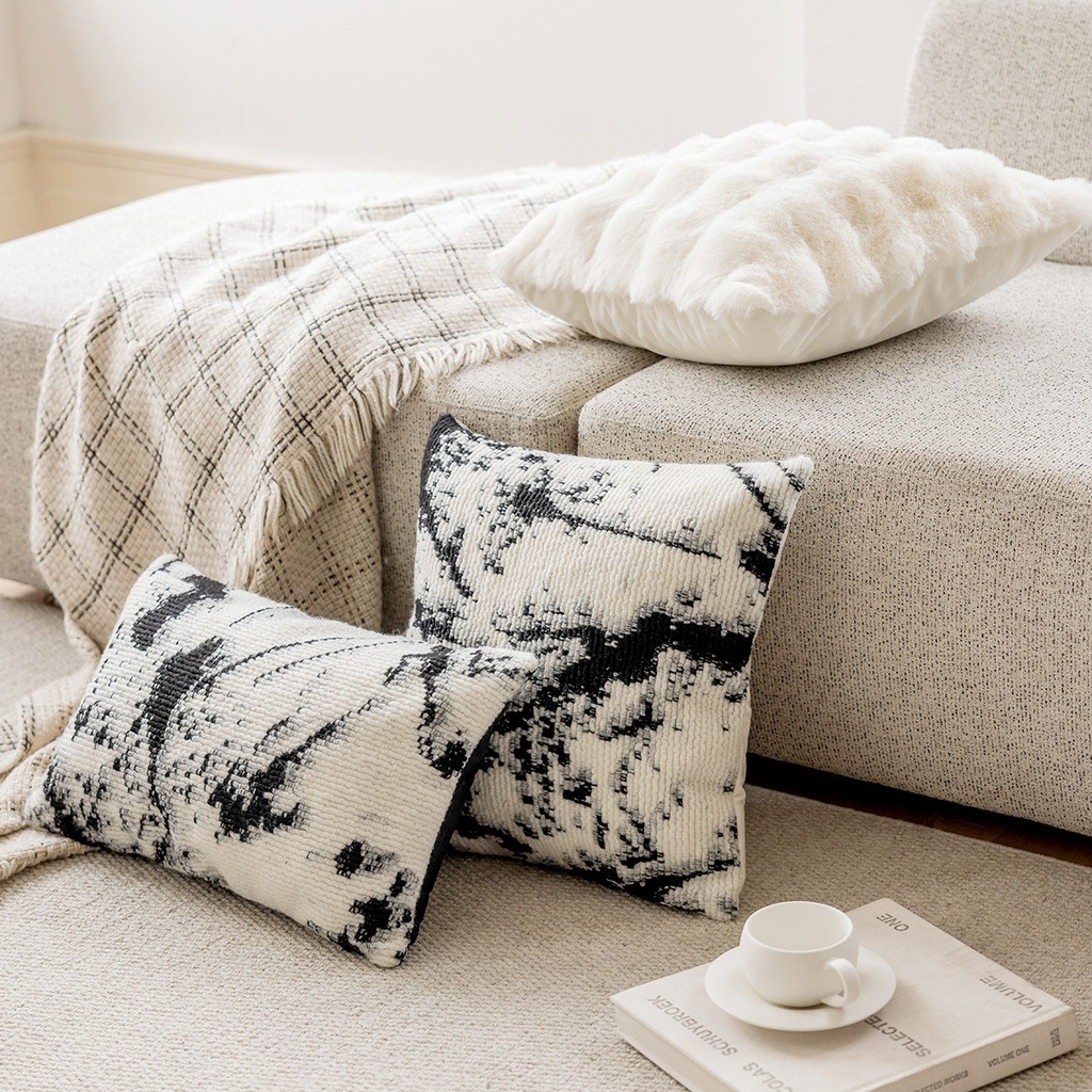 Coussin "bohème raffinée" blanc - 45x45 cm 