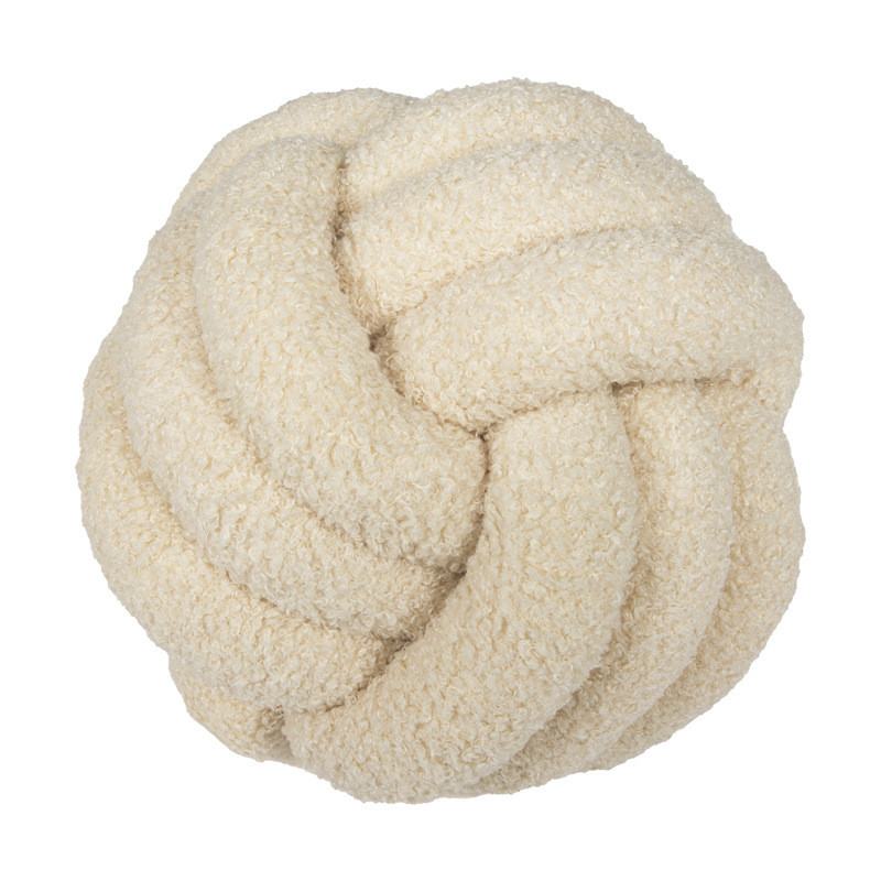 Coussin "bella" beige - diamètre 28 cm