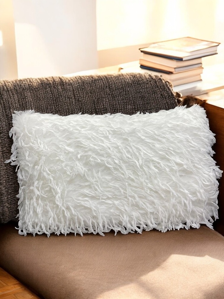 Coussin lucia rectangle blanc - 75x30x50cm