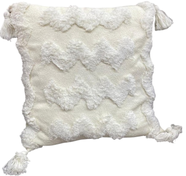 Coussin clara carré blanc cassé - 75x45x45cm