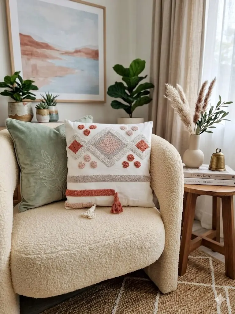 Coussin natalia carré naturel/brun - 75*45*45cm