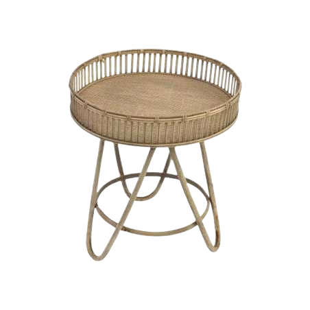 Table auxiliaire rotin bambou 52x59 naturel