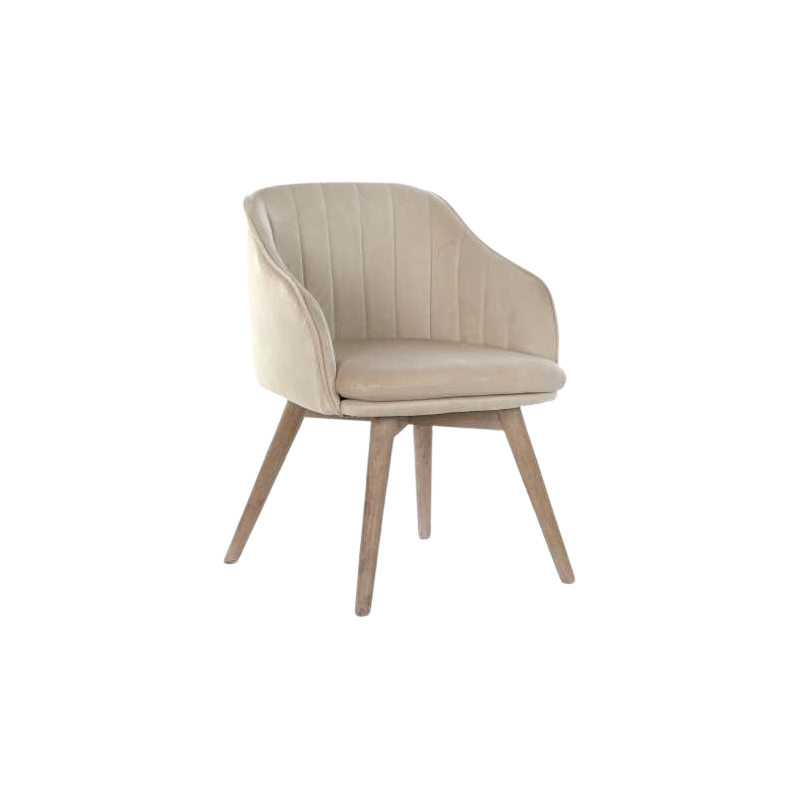 Chaise velours 56x55x74 beige