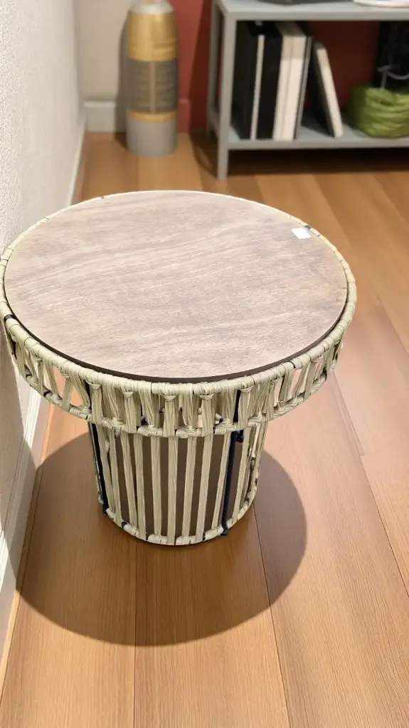 Table auxiliaire metal coton naturel