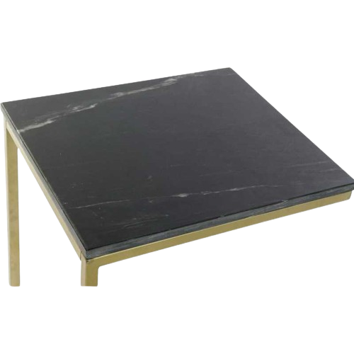 Table auxiliaire marbre fer 40x46x65 doré 