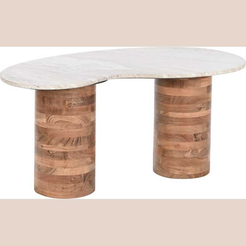 Auxiliaire table manguier marbre 86x48x39 blanc