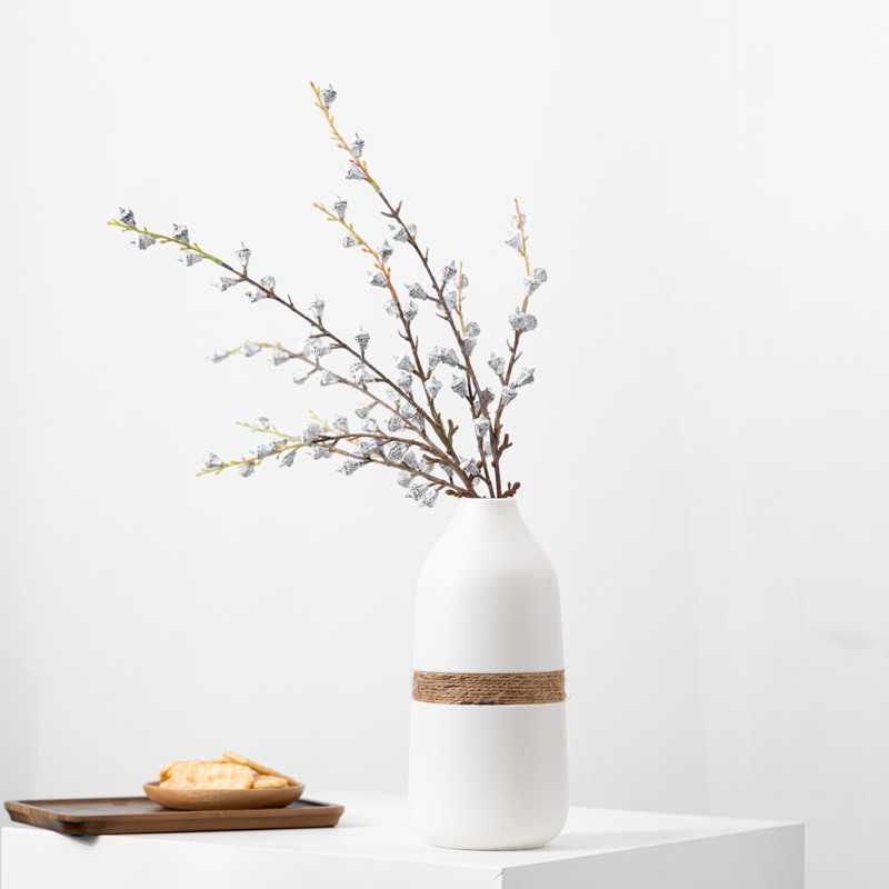 Vase nyssa blanc cordon jute