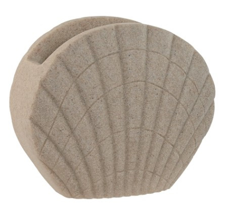 Porte éponge  beige en résine 12x6x10.5 cm