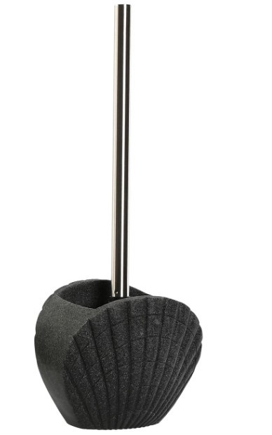 Support brosses wc résine noir inox 13,5x10x37 cm