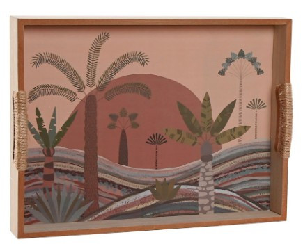 Plateau soleil couchant en mdf 40x30x5 cm