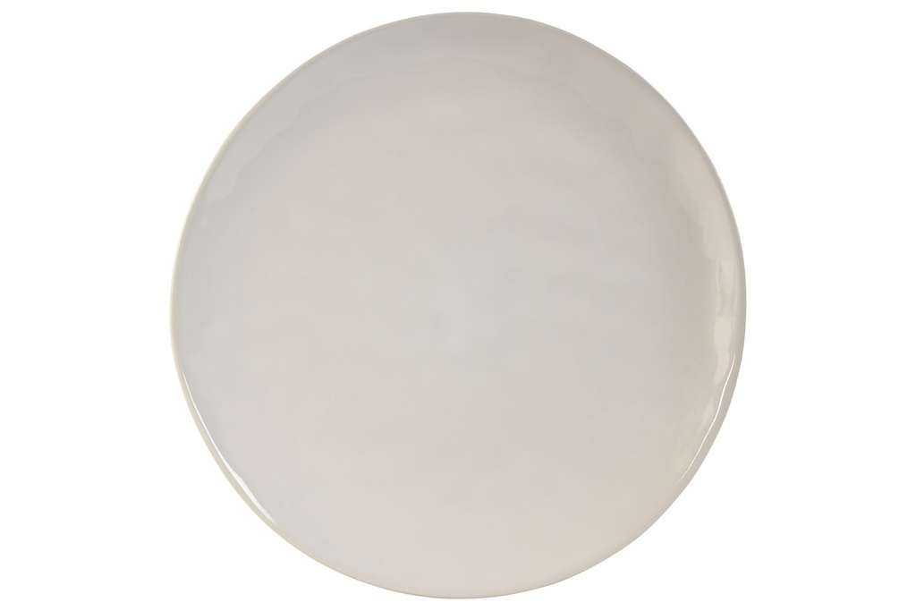 Assiette gres émaillé 27,5x26,2x2,5 ondulé blanc