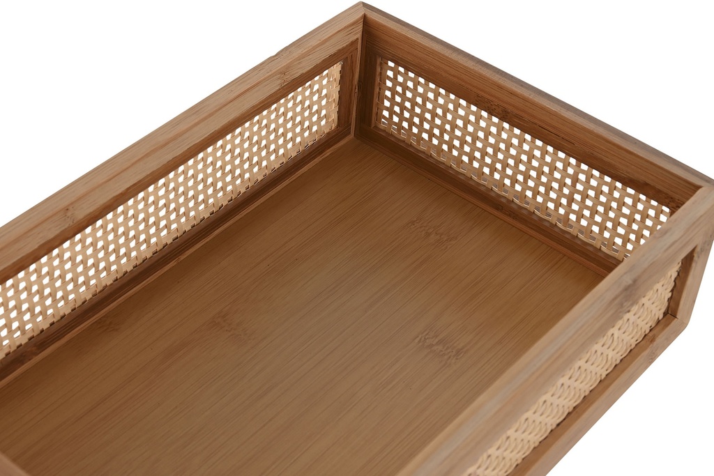 Plateau bambou rotin 26x17x7 naturel