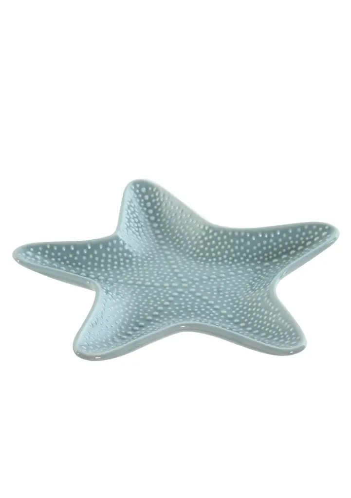 Assiette en porcelaine étoile bleu 20x19x2 cm