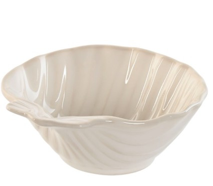 Bol en porcelaine coquillage blanc 12x12x5 cm