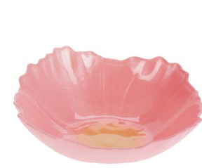 Bol en verre fleur 15cm rose