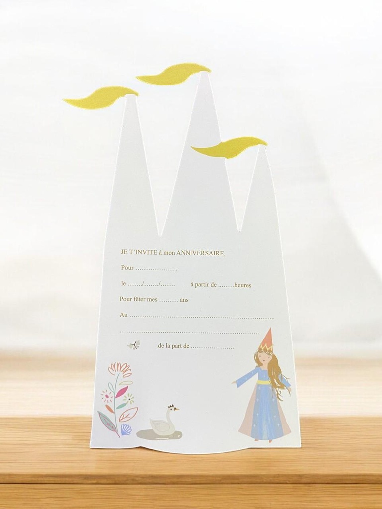 Carte invitation princess x6