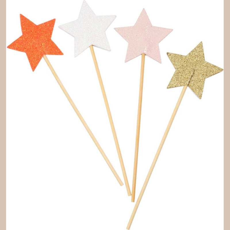 Baguette etoile paillettes x8