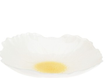 Assiete creuse fleur 21cm blanc