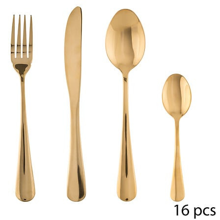 Ménagère inox 16 pièces GOLD  
