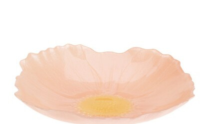 Assiete creuse fleur 21cm orange