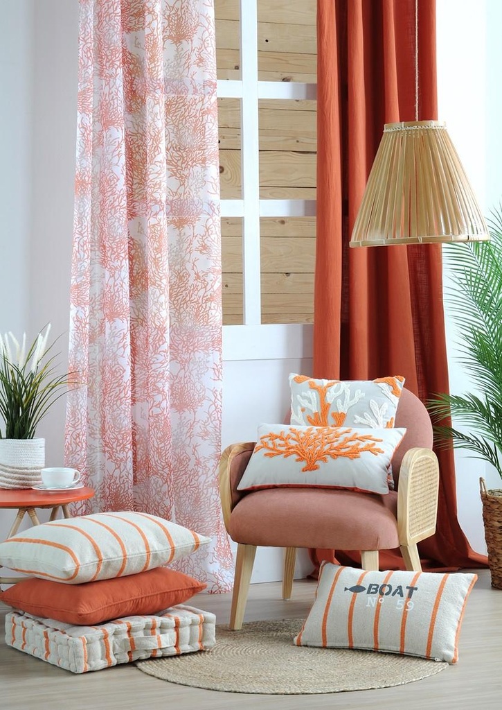 Promo-caledonie voilage 140x260 corail