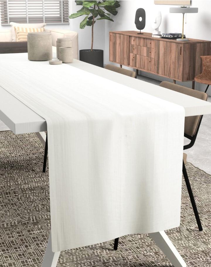 Chemin de table 30x300  blanc gaze de coton celestia