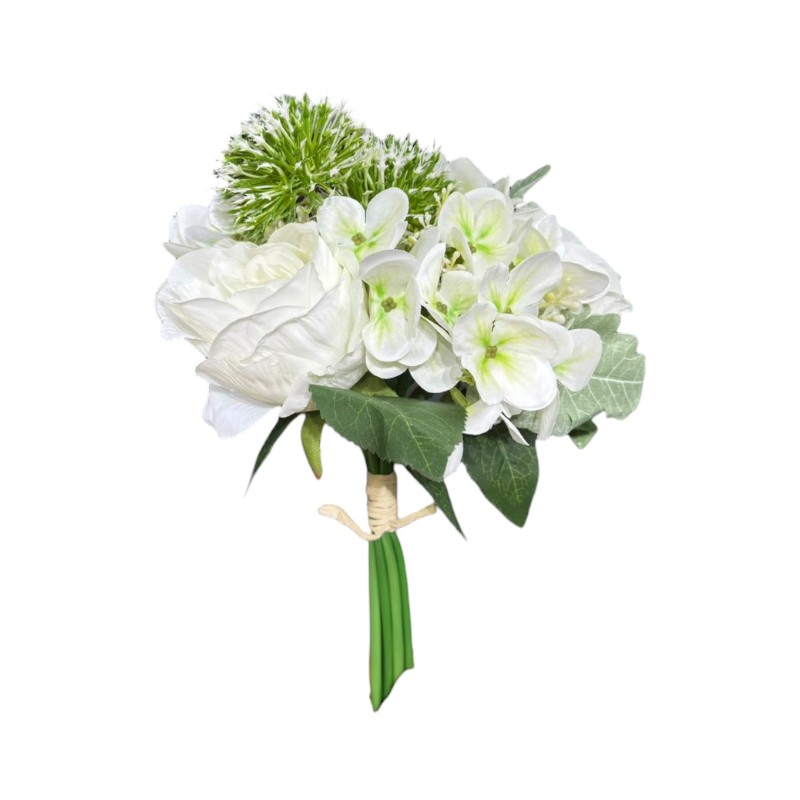 Fleur bouquet blanc rose euca hortensia