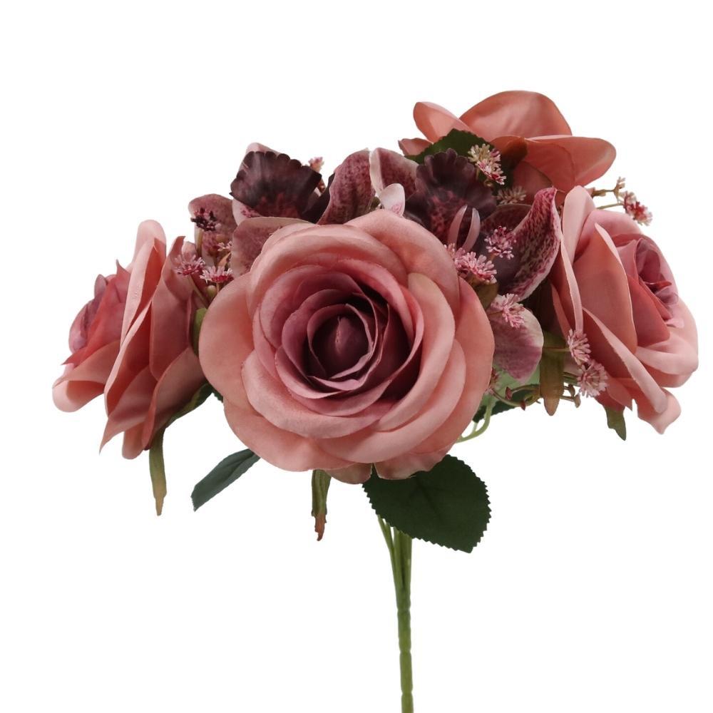 Bouquet de fleurs coloris violine rose orchidee