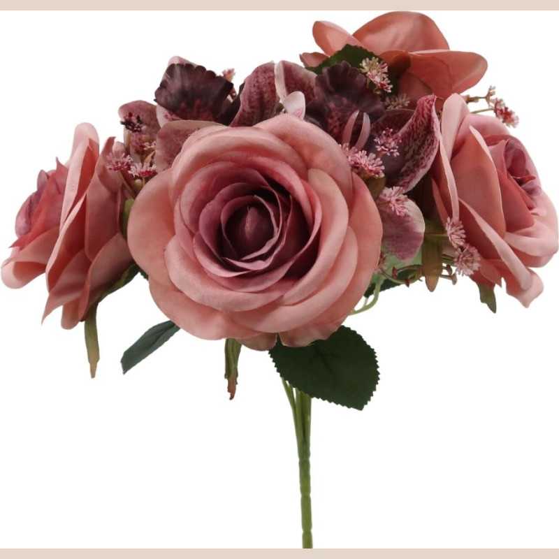 Bouquet de fleurs coloris violine rose orchidee
